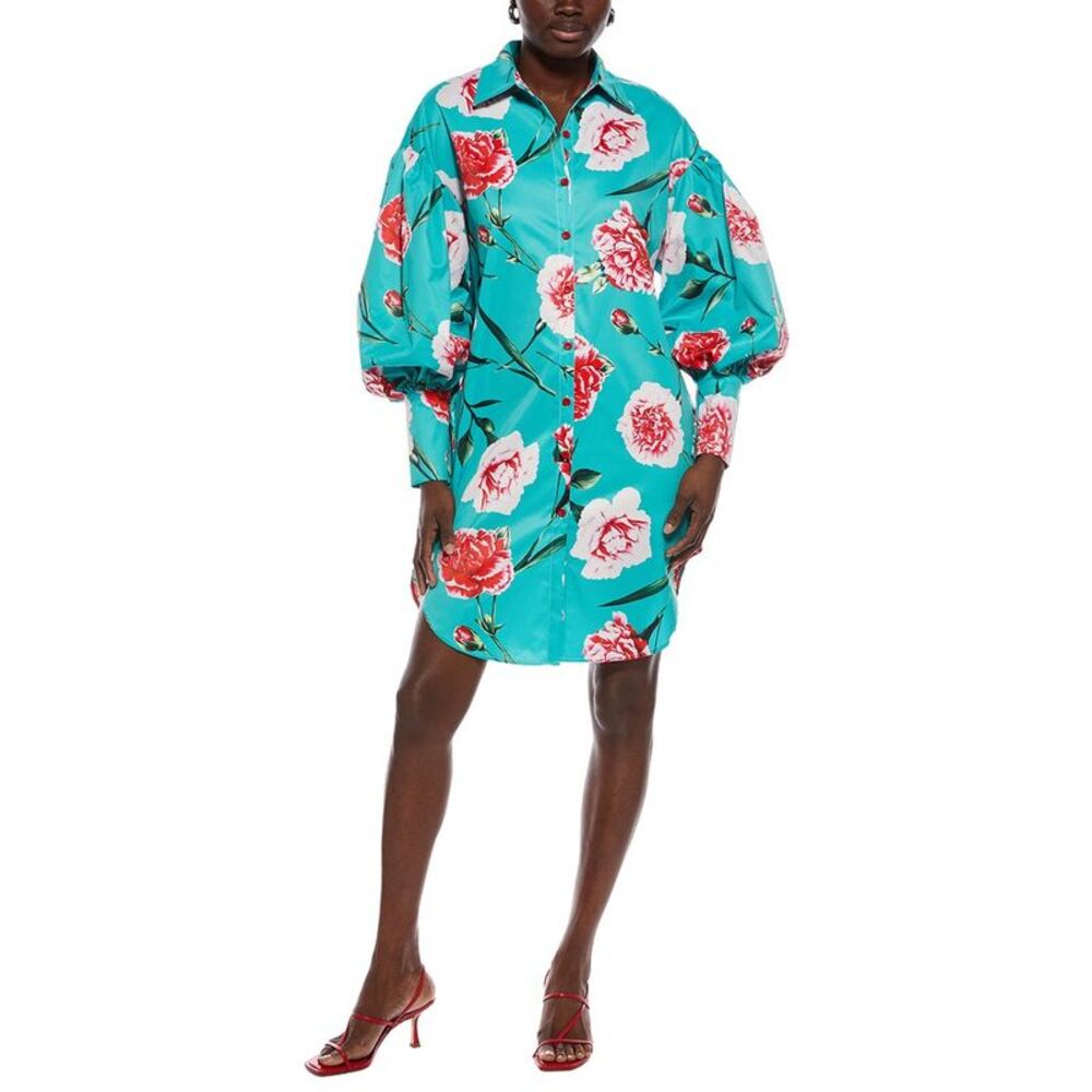 Nancy Yang Womens  Shirtdress, Green